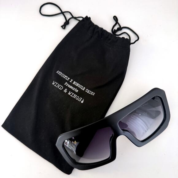 MONACLE ORDER BLOOD & TEARS Limited Edition Black Framed Shield Sunglasses